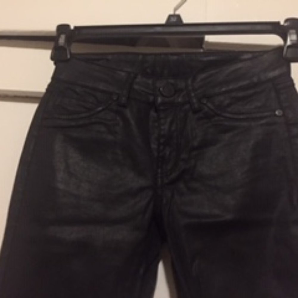 MNG by Mango, Size 2 Coated Black Jeans